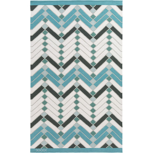 Savannah 72 X 48 inch Blue and Gray Area Rug, Cotton