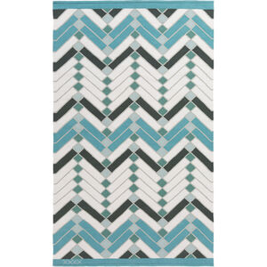 Savannah 36 X 24 inch Blue and Gray Area Rug, Cotton