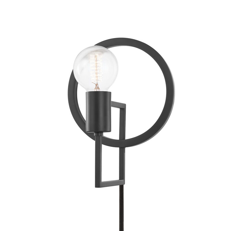 Tory 1 Light 8 inch Dark Gray Plug-In Sconce Wall Light
