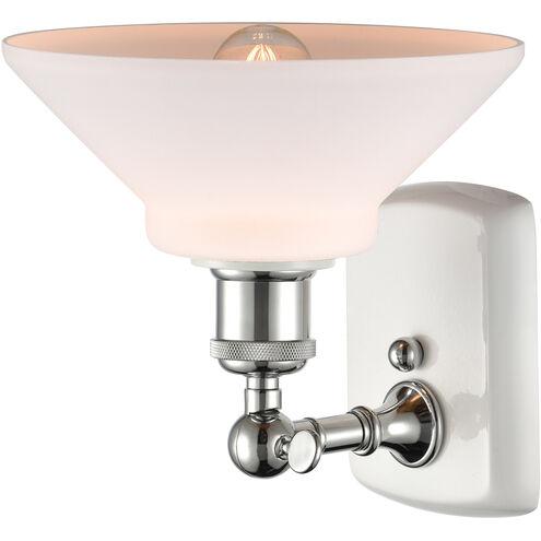 Ballston Orwell 1 Light 8 inch White and Polished Chrome Sconce Wall Light in Matte White Glass, Ballston