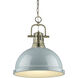 Yep Duncan 1 Light 14 inch Aged Brass Pendant Ceiling Light in Seafoam, Large