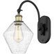 Ballston Cindyrella LED 8 inch Black Antique Brass Sconce Wall Light in Seedy Glass