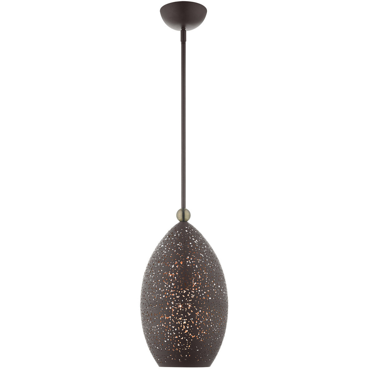 Charlton 1 Light 9 inch Bronze with Antique Brass Accents Pendant Ceiling Light