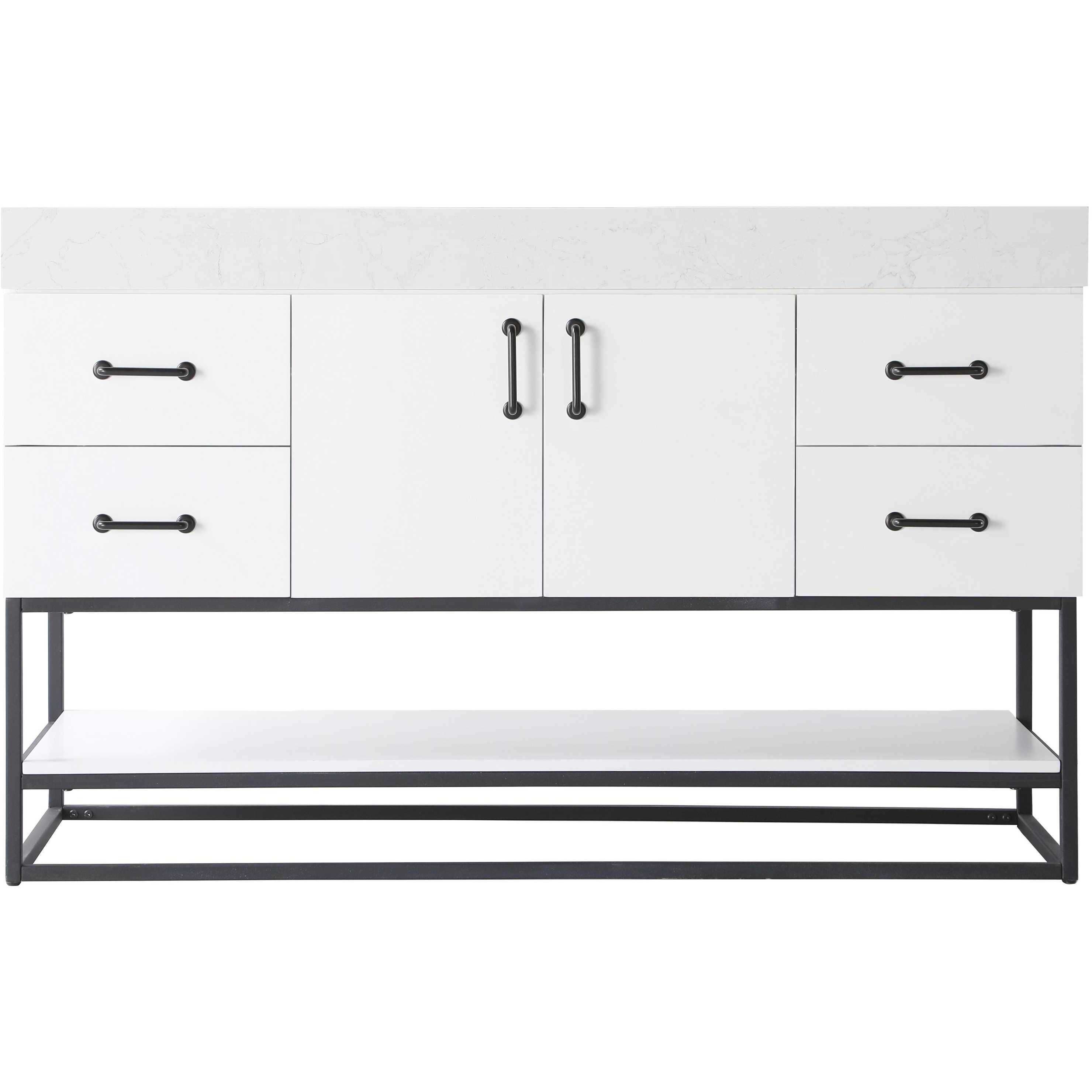Caroline 54 X 34 inch White Bathroom Vanity Cabinet