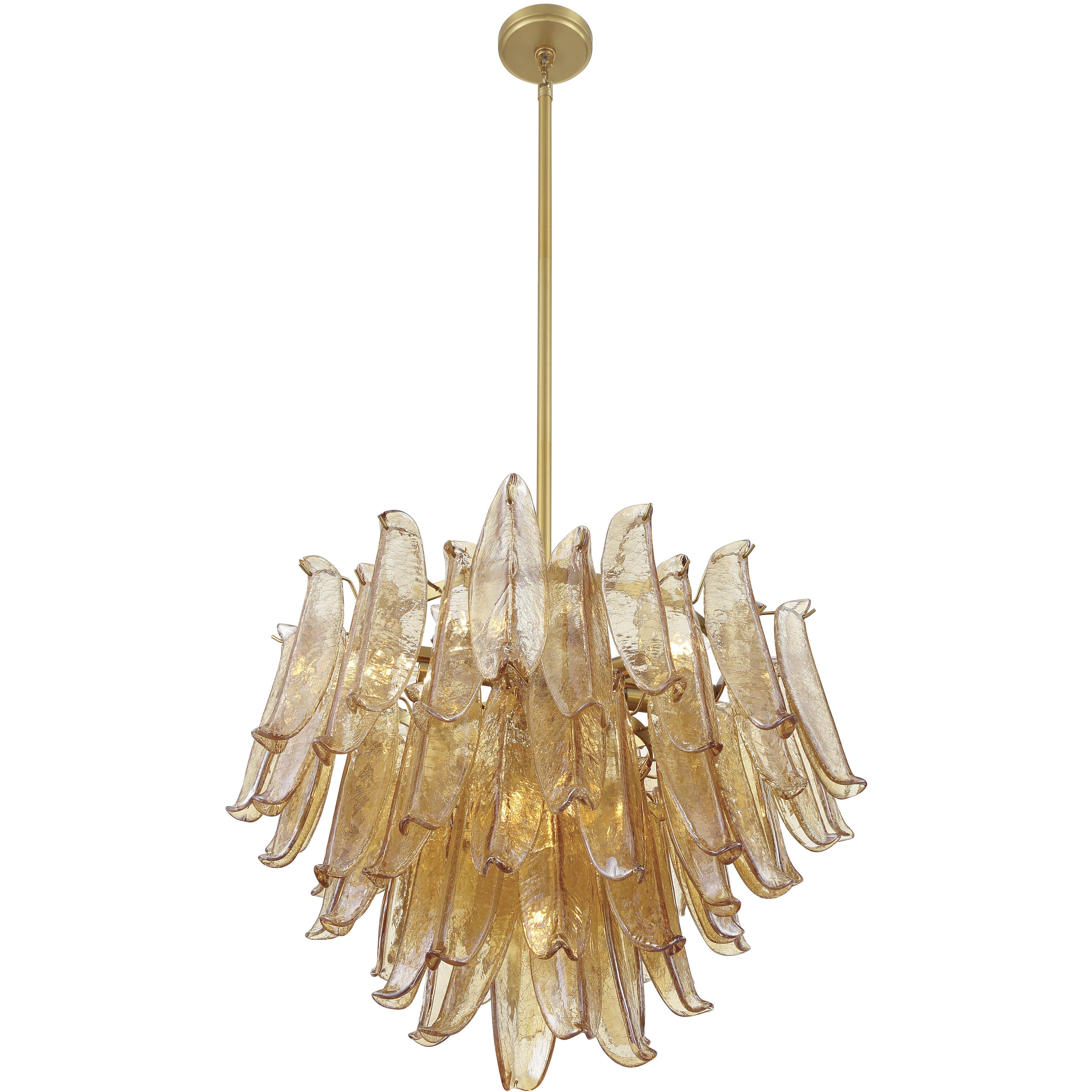 Regent 13 Light 28.25 inch Legacy Brass Chandelier Ceiling Light in Amber Crackled Glass