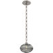 Coppa 1 Light 8 inch Beige Silver Pendant Ceiling Light in Smoke Optic, Diamond Chain