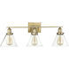 Drake 3 Light 28.5 inch Warm Brass Bathroom Vanity Light Wall Light, Essentials