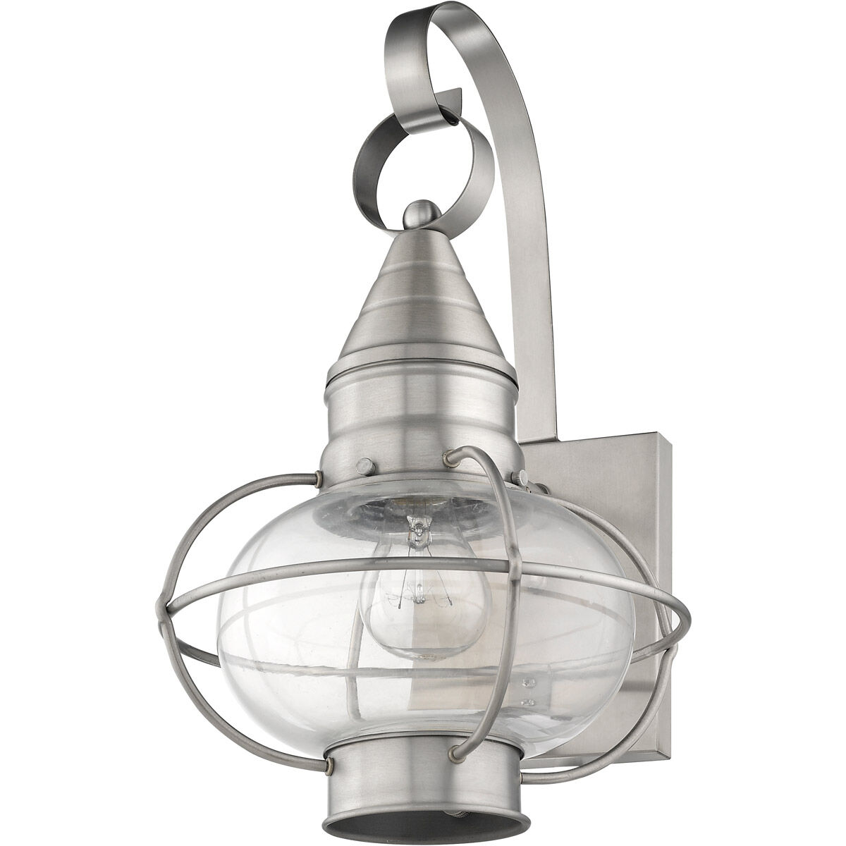Newburyport 1 Light 14.75 inch Brushed Nickel Outdoor Wall Lantern