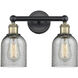 Caledonia 2 Light 14 inch Black Antique Brass Bath Vanity Light Wall Light in Charcoal