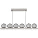 Gaia LED 48 inch Beige Silver Linear Multi-Pendant Ceiling Light in Smoke, 2700K LED