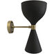 Aegeon 2 Light 9 inch Matte Black Sconce Wall Light