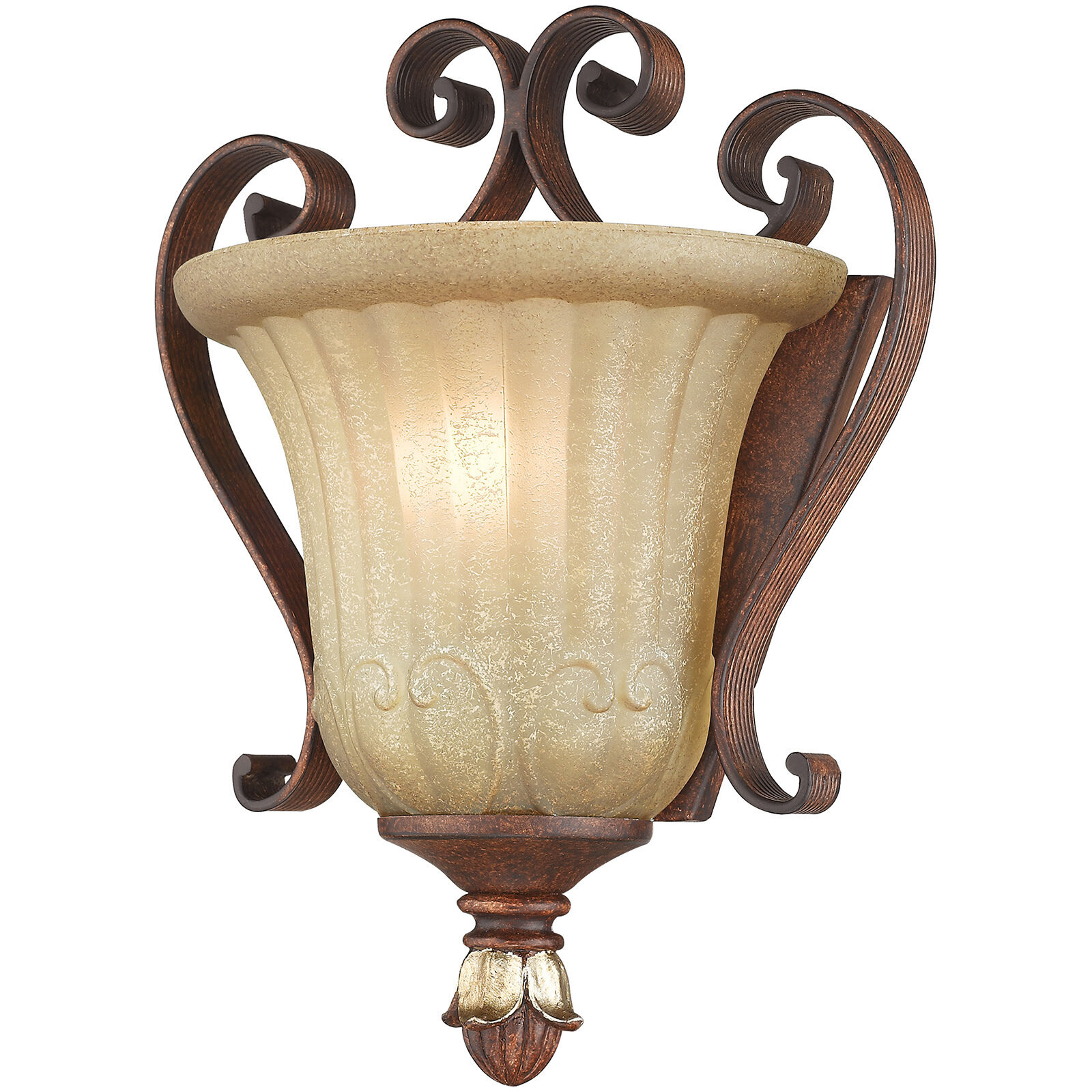 Villa Verona 1 Light 8 inch Verona Bronze with Aged Gold Leaf Accents Wall Sconce Wall Light