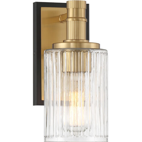 Concord 1 Light 4.5 inch Black with Warm Brass Accents Bathroom Vanity Light Wall Light