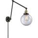 Large Beacon 30 inch 3.50 watt Black Antique Brass Swing Arm Wall Light, Franklin Restoration