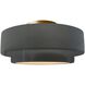 Radiance Collection - Tier LED 12 inch Gloss Grey Semi-Flush Ceiling Light, Form+Finish+Function