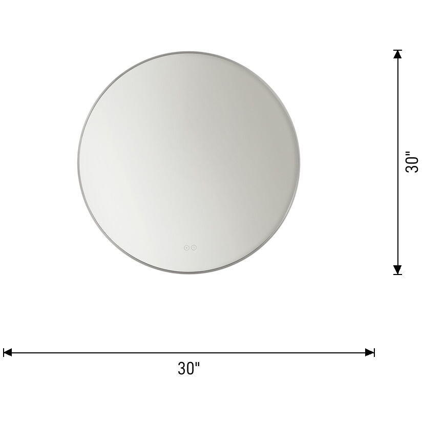 Cadre 30 X 30 inch Brushed Nickel Backlit Wall Mirror