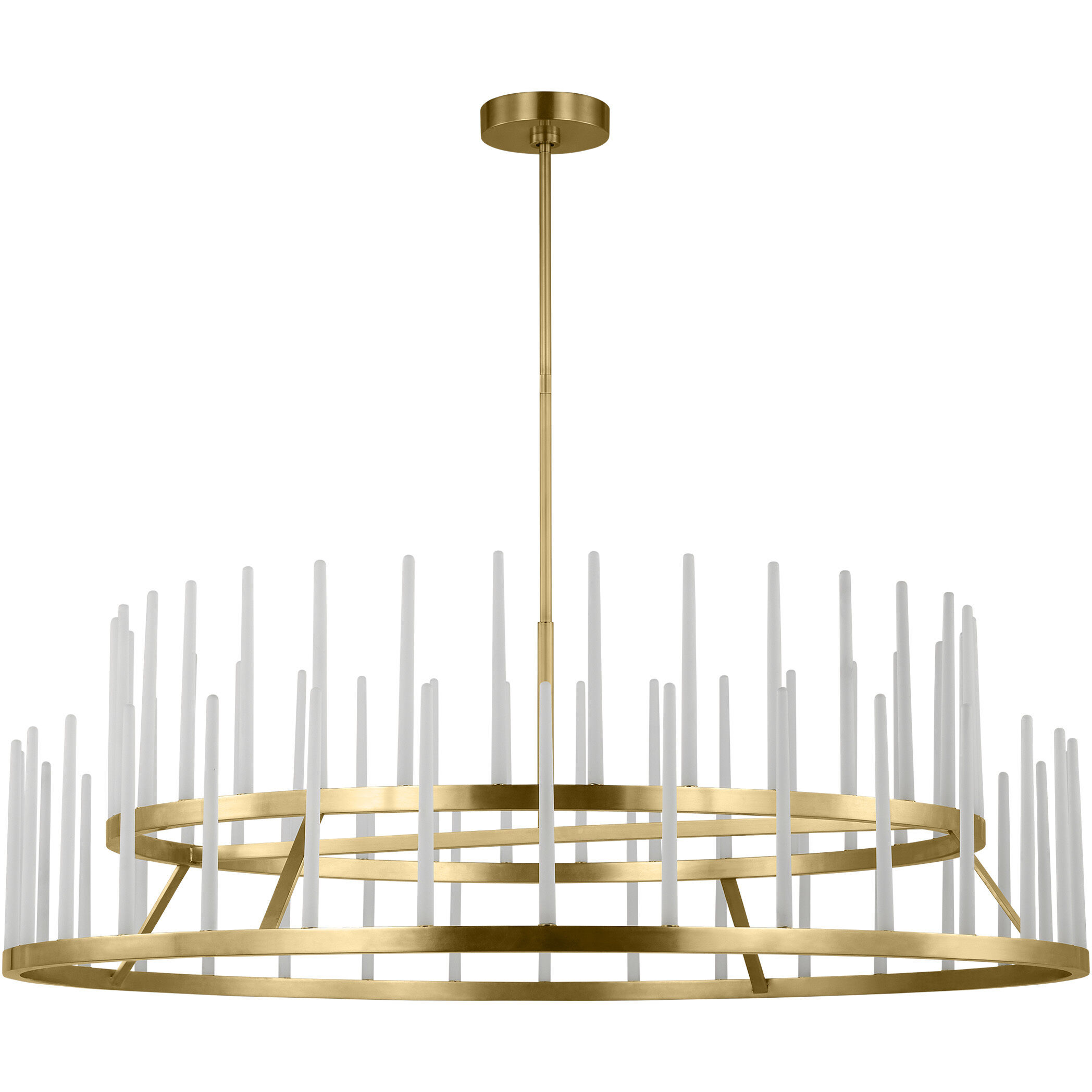Sean Lavin Sagrada LED 60 inch Hand-Rubbed Antique Brass Two-Tier Chandelier Ceiling Light