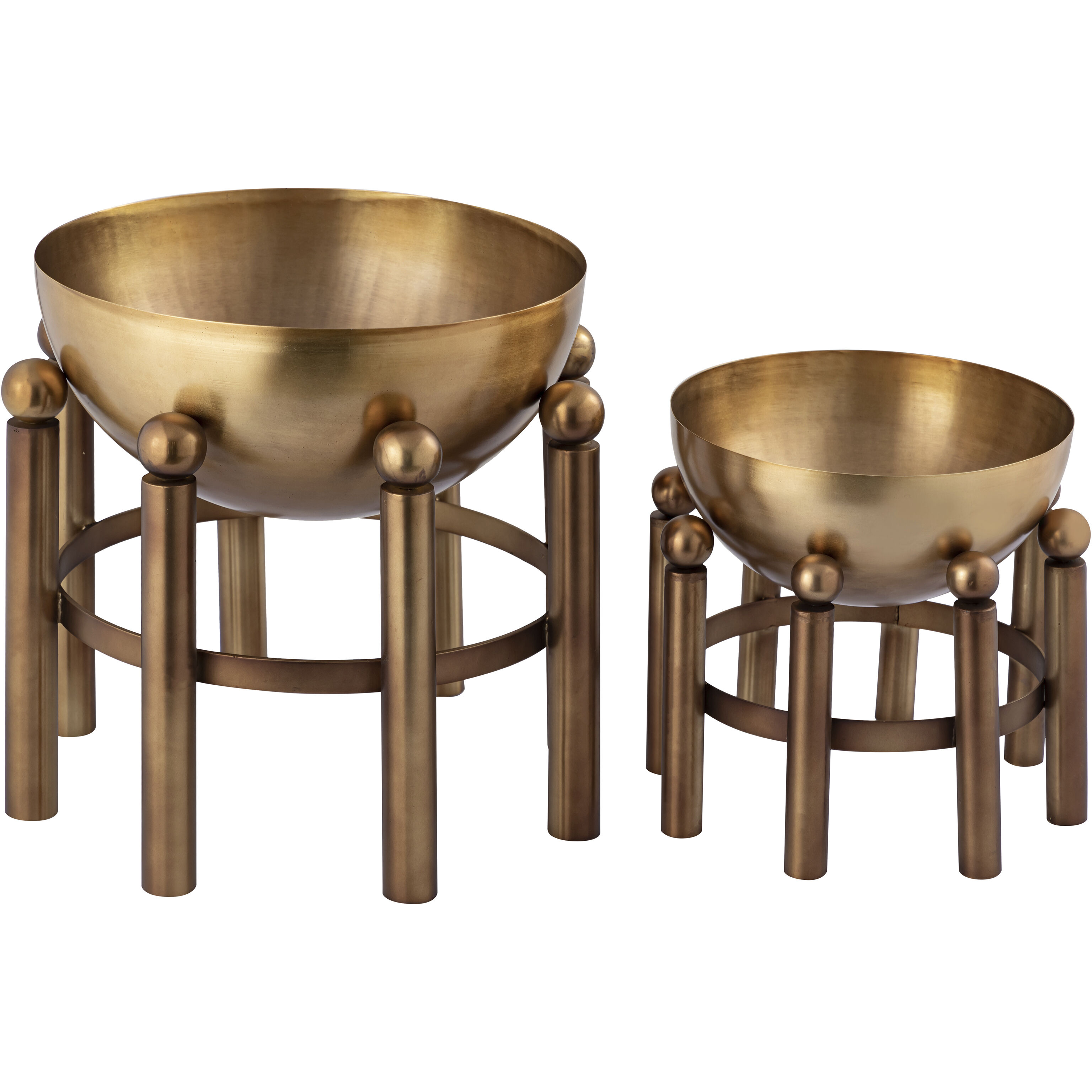 Piston Aged Brass Footed Planter