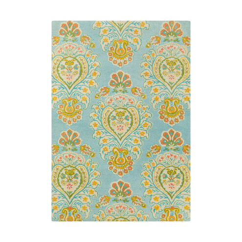 Technicolor 90 X 60 inch Aqua/Teal/Bright Yellow/Coral/Dark Green/Butter Rugs, Rectangle