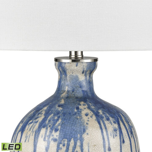 Winship 26 inch 9.00 watt White Crackle with Blue Table Lamp Portable Light