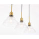 Clive 3 Light 35 inch Brass Pendant Ceiling Light