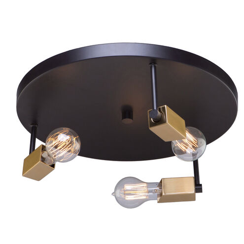 Skyline 3 Light 3.09 inch Dark Bronze and Satin Brass Flush Mount Ceiling Light