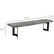 Bent Grey Dining Bench, Extra Small