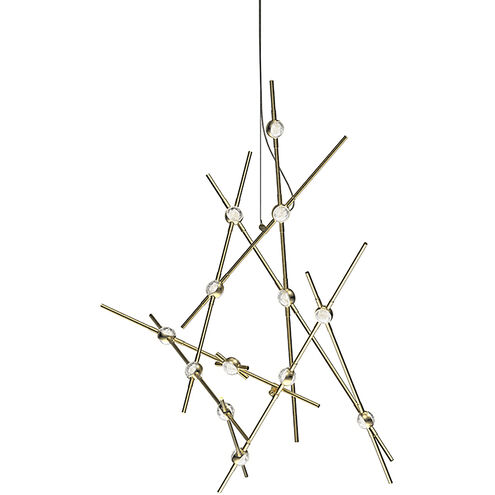 Constellation LED 25.75 inch Satin Brass Chandelier Ceiling Light in 2700K, Clear, Standard Suspension