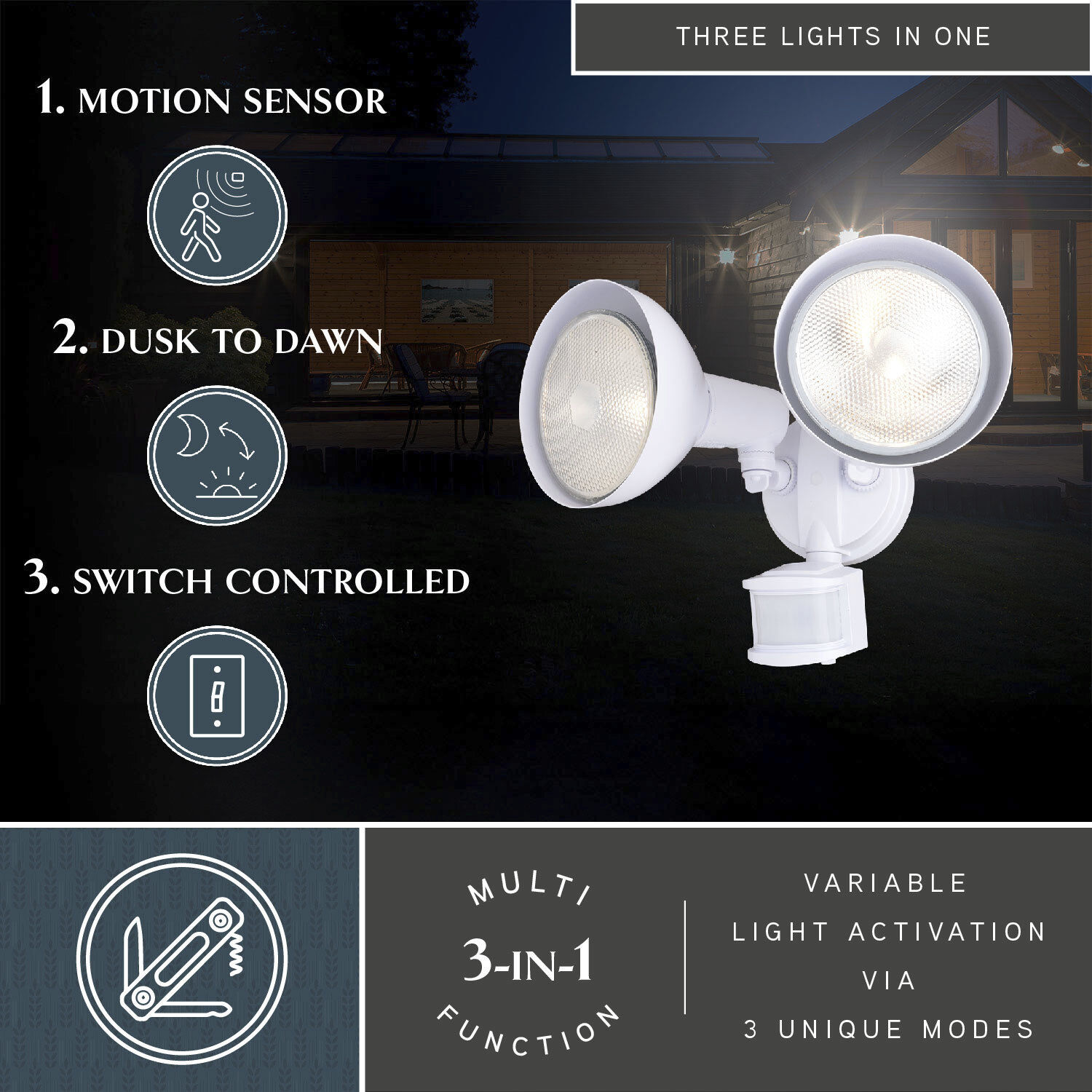 Outdoor Security LED 8.75 inch White Outdoor Security