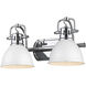 Yep Duncan Vanity Wall Light in Chrome, Matte White