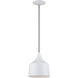 Bolita 8 inch White with Brushed Nickel Accents Pendant Ceiling Light