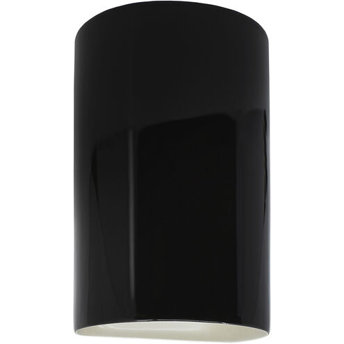 Ambiance 2 Light 7.75 inch Gloss Black Wall Sconce Wall Light in Incandescent, Gloss Black/Matte White