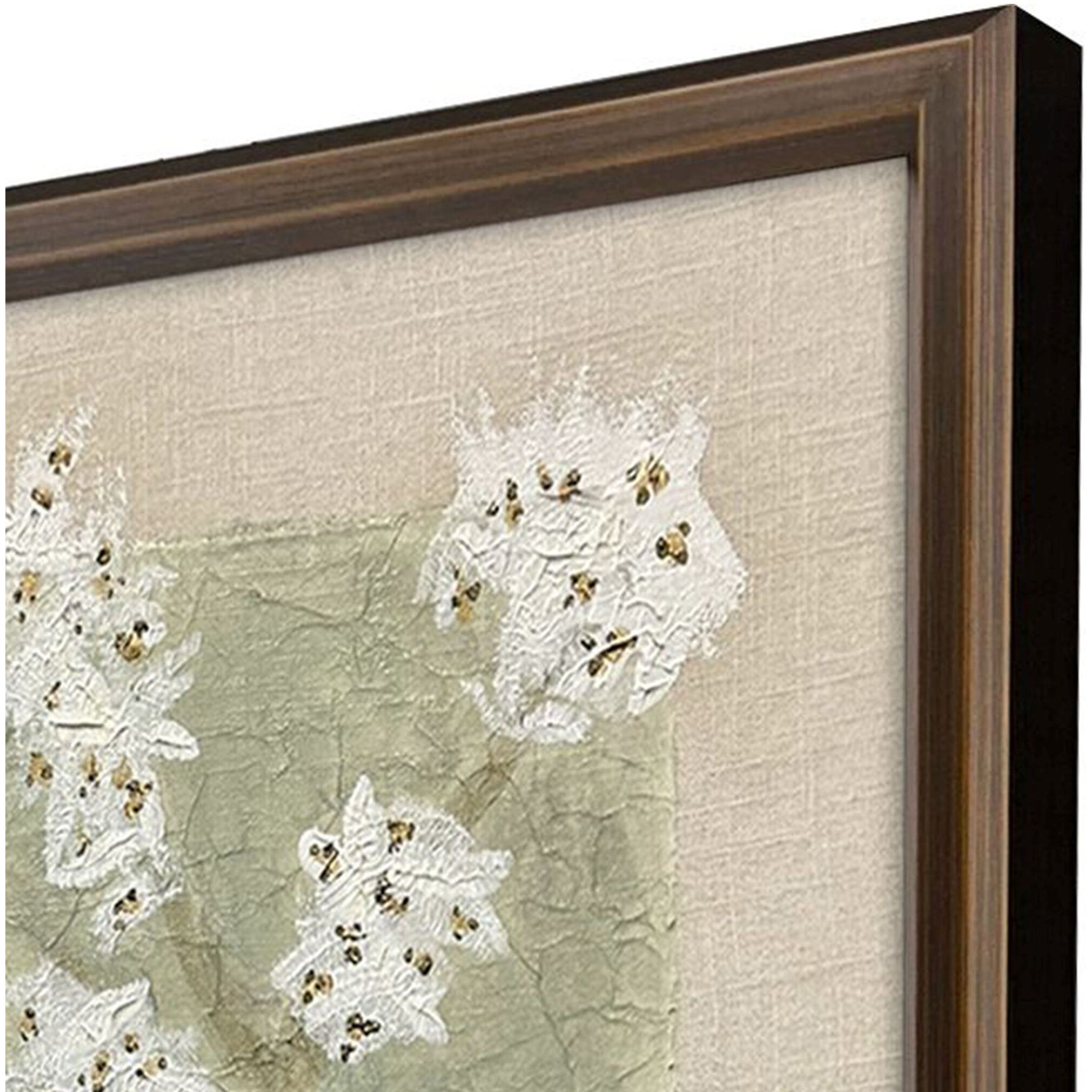 Spring Renewal Green and Beige and Brown and Metallic Framed Art, The Studio