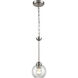 Astoria 1 Light 6 inch Brushed Nickel Mini Pendant Ceiling Light