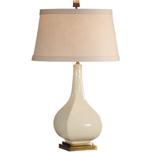 Wildwood 28 inch 100 watt White Glaze Table Lamp Portable Light 