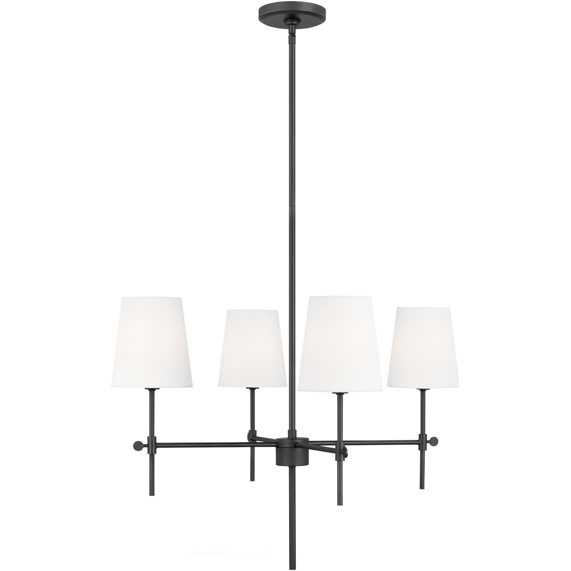 TOB by Thomas O'Brien Baker 4 Light 26 inch Midnight Black Chandelier Ceiling Light