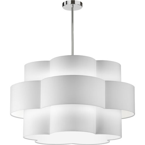Phlox 4 Light 28 inch Polished Chrome with White Chandelier Ceiling Light