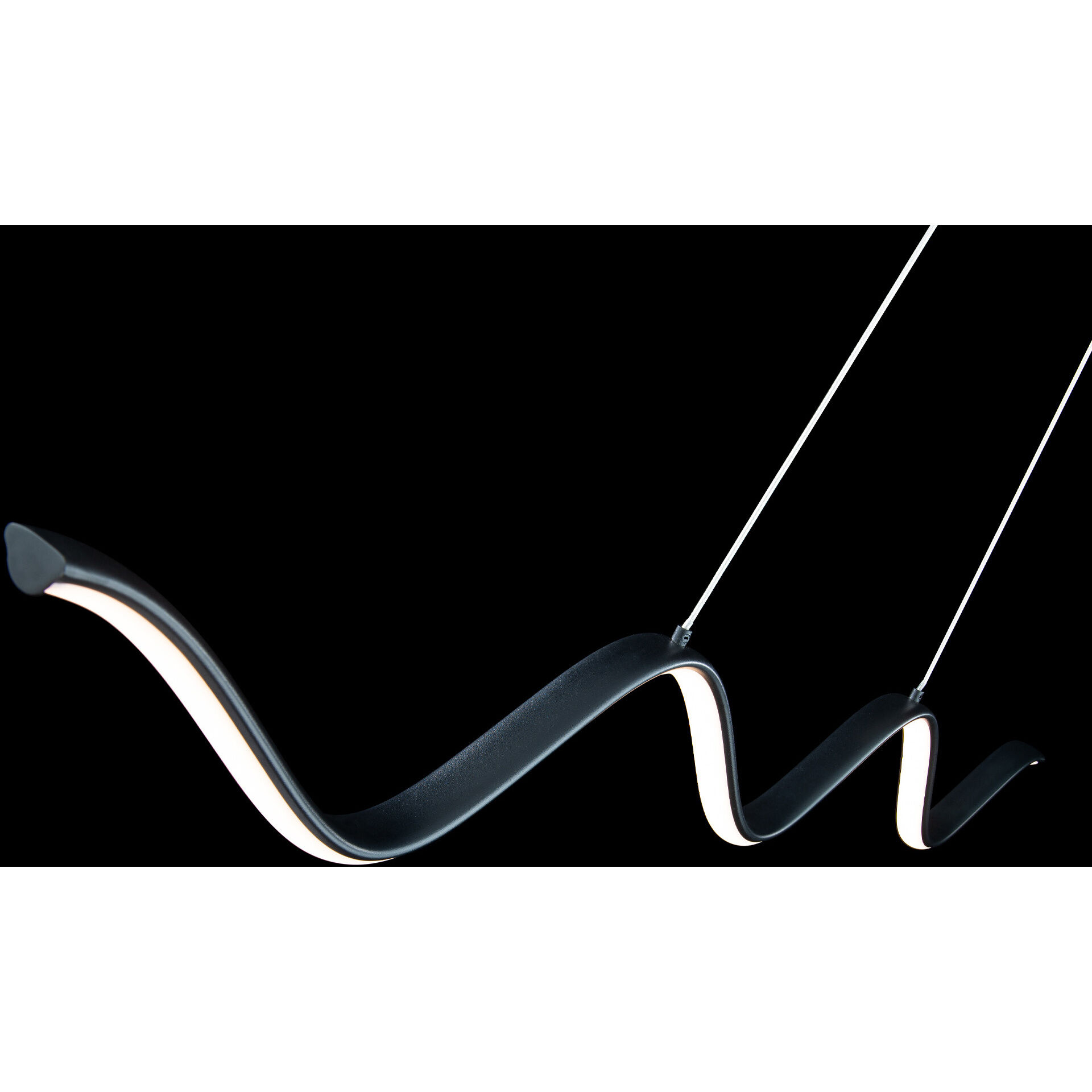 Morae Linear Pendant Ceiling Light in Black, dweLED