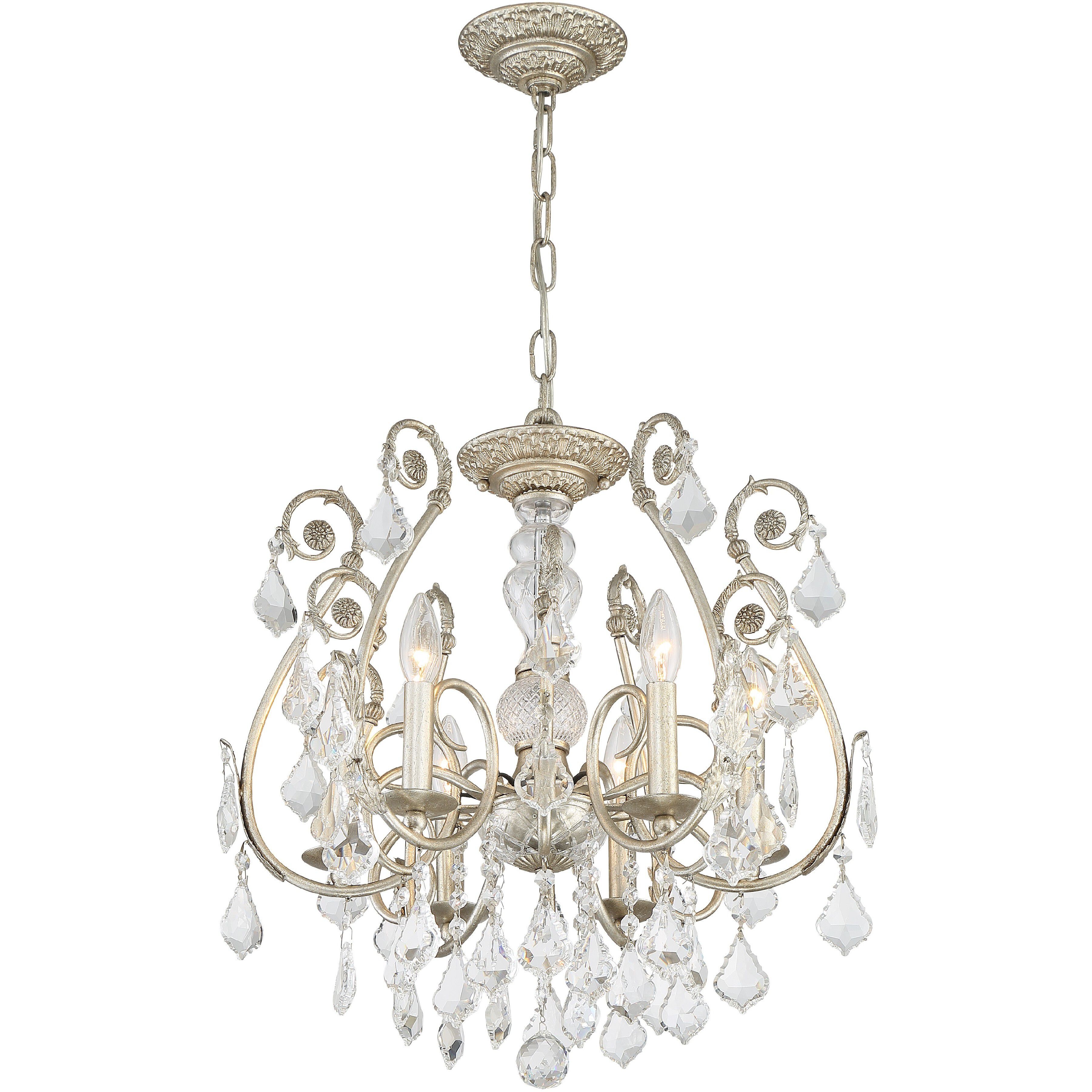 Regis 6 Light 20 inch Olde Silver Chandelier Ceiling Light in Clear Hand Cut