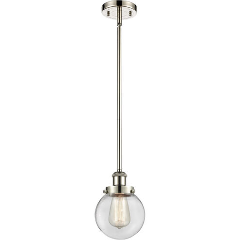 Ballston Beacon 1 Light 6 inch Polished Nickel Pendant Ceiling Light in Clear Glass