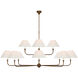 Thomas O'Brien Piaf LED 72 inch Antique Gild Two Tier Chandelier Ceiling Light, Oversized