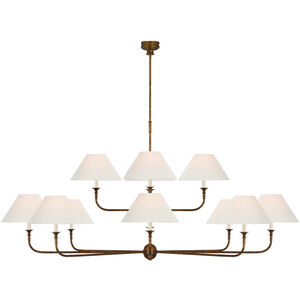 Thomas O'Brien Piaf LED 72 inch Antique Gild Two Tier Chandelier Ceiling Light, Oversized