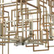 Gridlock 6 Light 23 inch Matte Gold Chandelier Ceiling Light