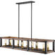 Kirkland 10 Light 56 inch Rustic Mahogany Linear Chandelier Ceiling Light