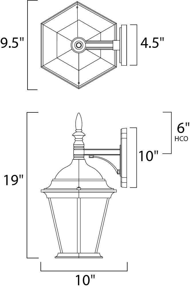 Westlake EE 1 Light 19 inch Black Outdoor Wall Mount
