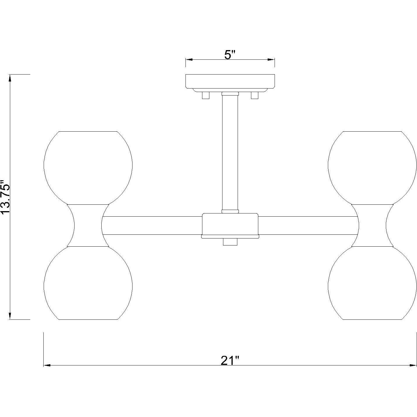 Artemis 10 Light 21 inch Matte Black Semi Flush Mount Ceiling Light