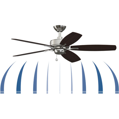 Aire Deluxe 52 inch Brushed Nickel with Cherry/Dark Walnut Blades Indoor/Outdoor Ceiling Fan