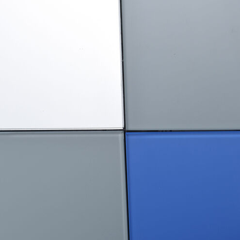 Blue Geo 24 X 24 inch Blue-Grey-Mirrored Mirror