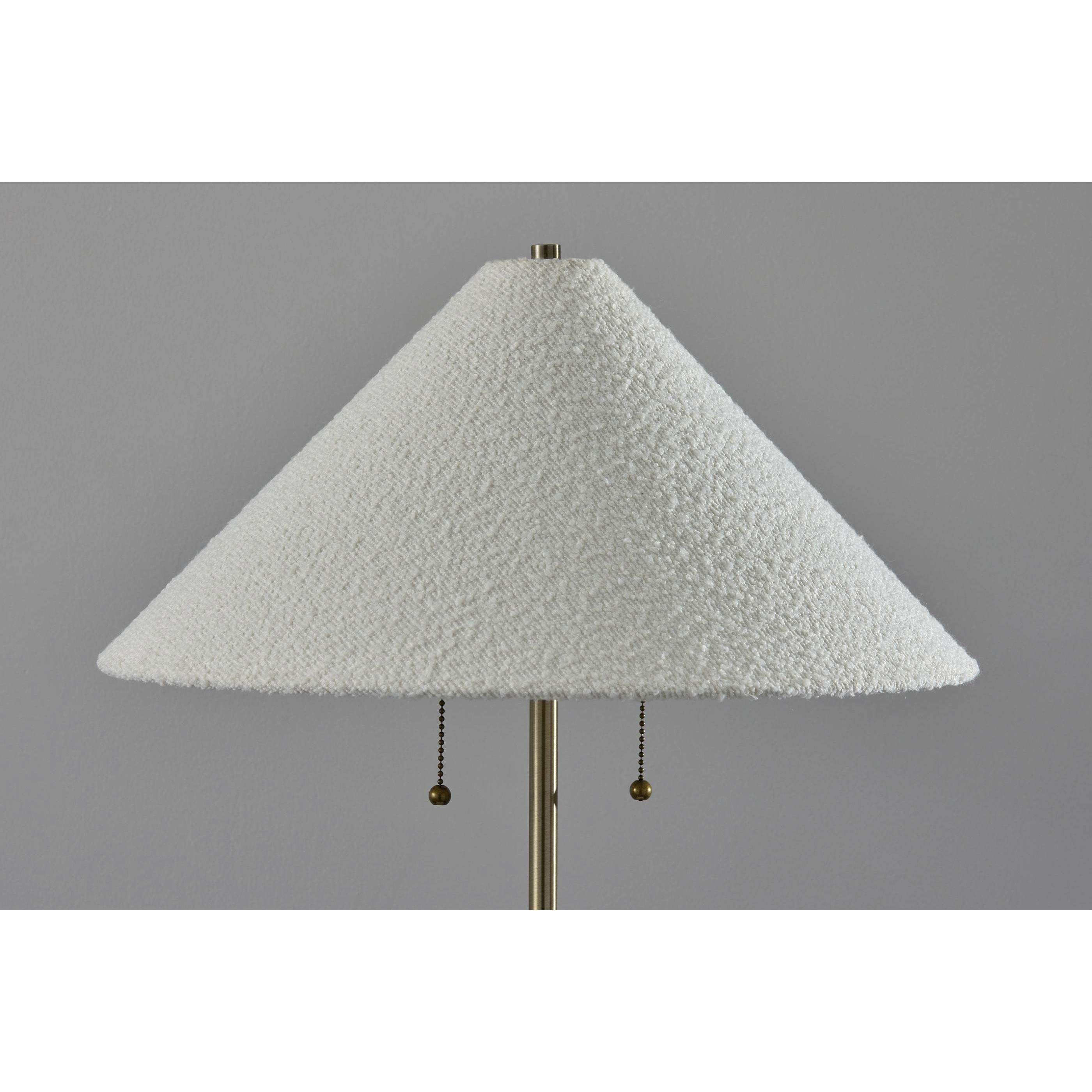 Waylon 60 inch 60.00 watt White and Antique Brass Floor Lamp Portable Light