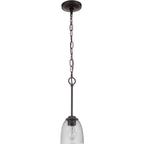 Neighborhood Serene 1 Light 6 inch Espresso Mini Pendant Ceiling Light in Clear Seeded, Neighborhood Collection